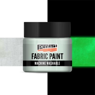 Farba na textil, 30 ml, krycia, svieti v tme bledá zelená