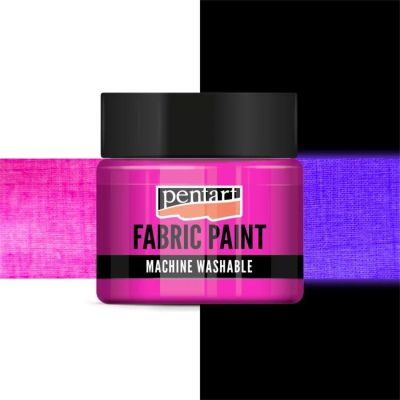 Farba na textil, 30 ml, krycia, svieti v tme ružová