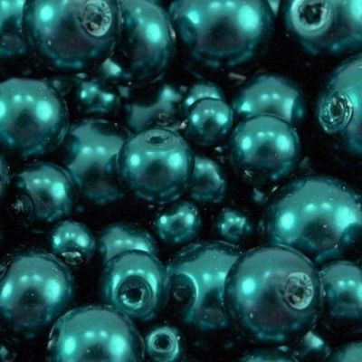 Voskované perly 12 mm, 68A akvamarínová 10 ks