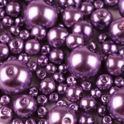 Voskované perly 6 mm, 45B fialová 30ks