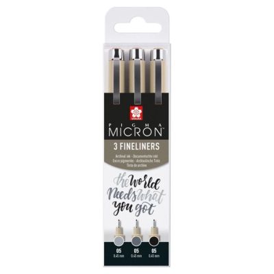 SAKURA Pigma Micron fineliner, sada 3 ks