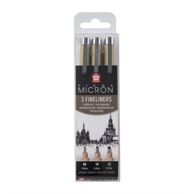 SAKURA Pigma Micron fineliner, sada 3 ks, Black