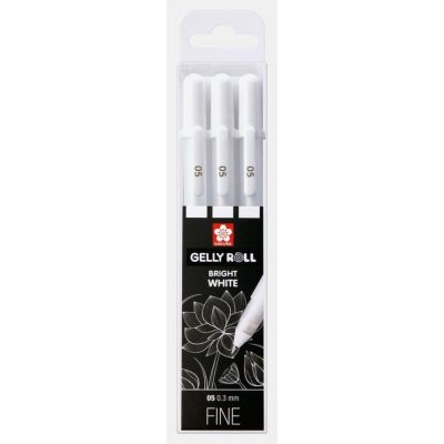 SAKURA Gel Pen 3 ks, White Fine