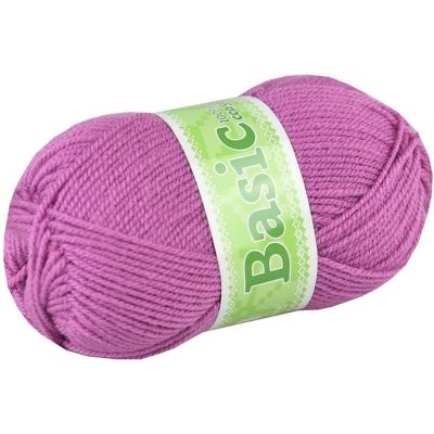 Basic, akrylová priadza, 50 g, cca 150 m, 950 fialová starorúžová