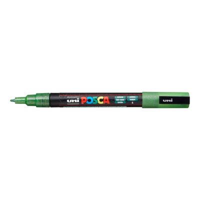 Uni Posca fixka PC-3ML, 1,3 mm, zelená glitter