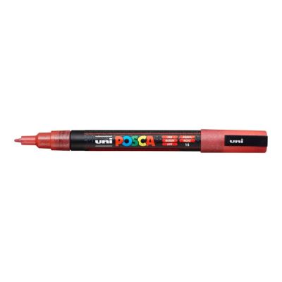 Uni Posca fixka PC-3ML, 1,3 mm, červená glitter