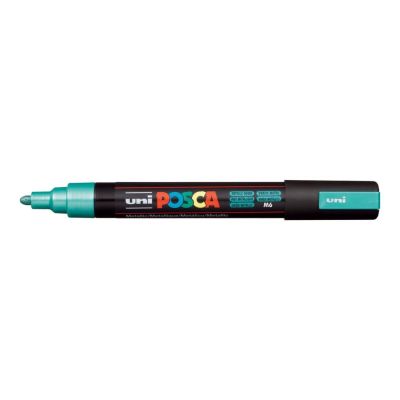 Uni Posca fixka PC-5M, 2,5 mm, metalická zelená