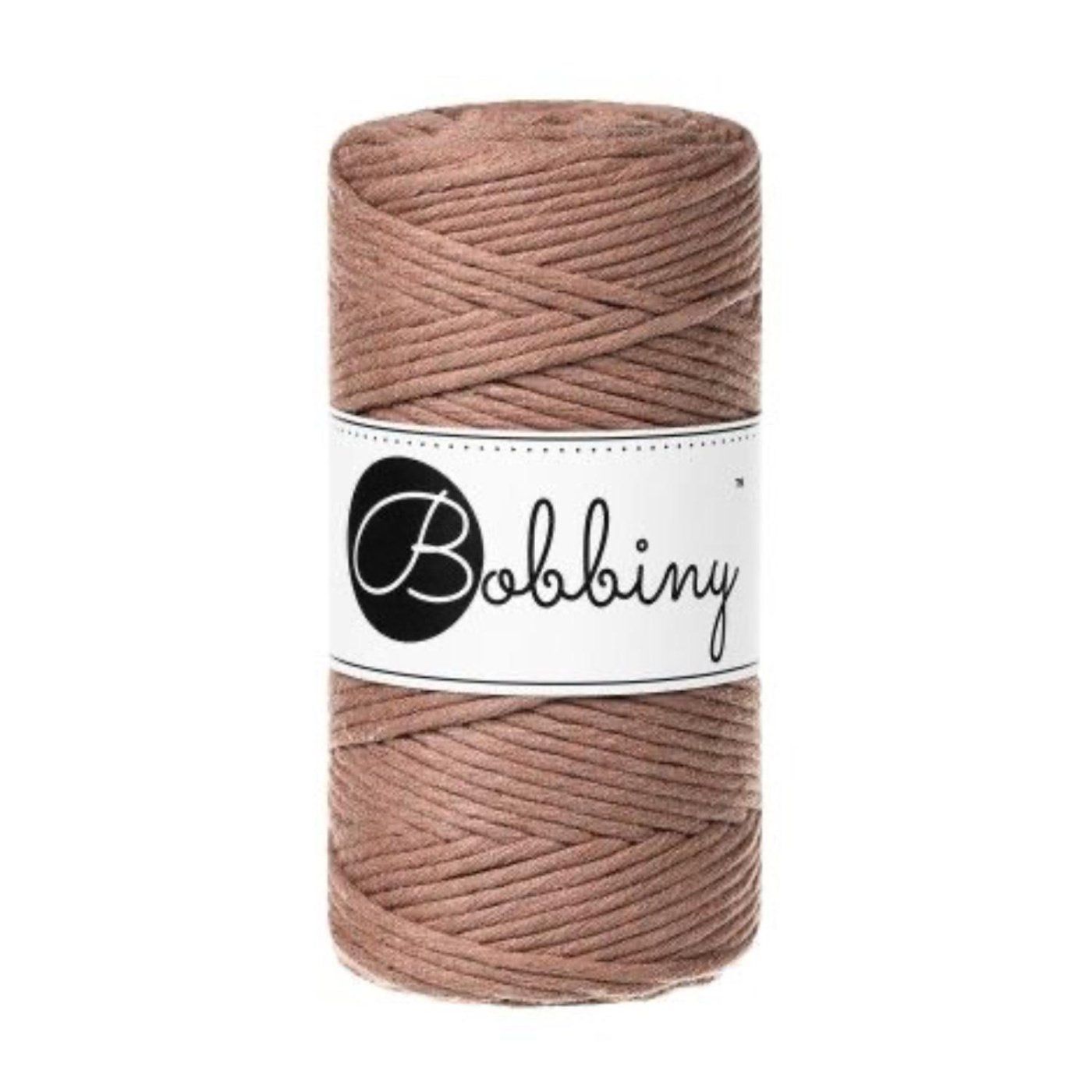 Bobbiny, Macramé točená šnúra, 3 mm, 100 m, Mocha Mousse