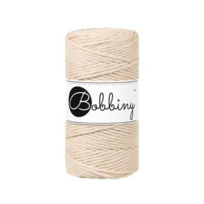 Bobbiny, Macramé točená šnúra, 3 mm, 100 m, Warm Beige
