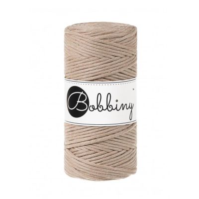 Bobbiny, Macramé točená šnúra, 3 mm, 100 m, Sand