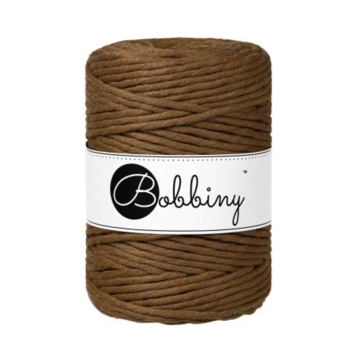 Bobbiny, Macramé točená šnúra, 5 mm, 100 m, Nut Brown