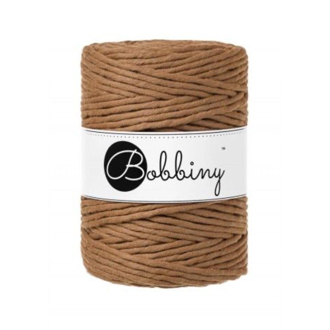 Bobbiny, Macramé točená šnúra, 5 mm, 100 m, Caramel