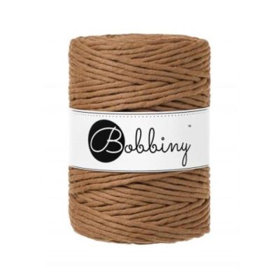 Bobbiny, Macramé točená šnúra, 5 mm, 100 m, Caramel