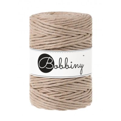 Bobbiny, Macramé točená šnúra, 5 mm, 100 m, Sand