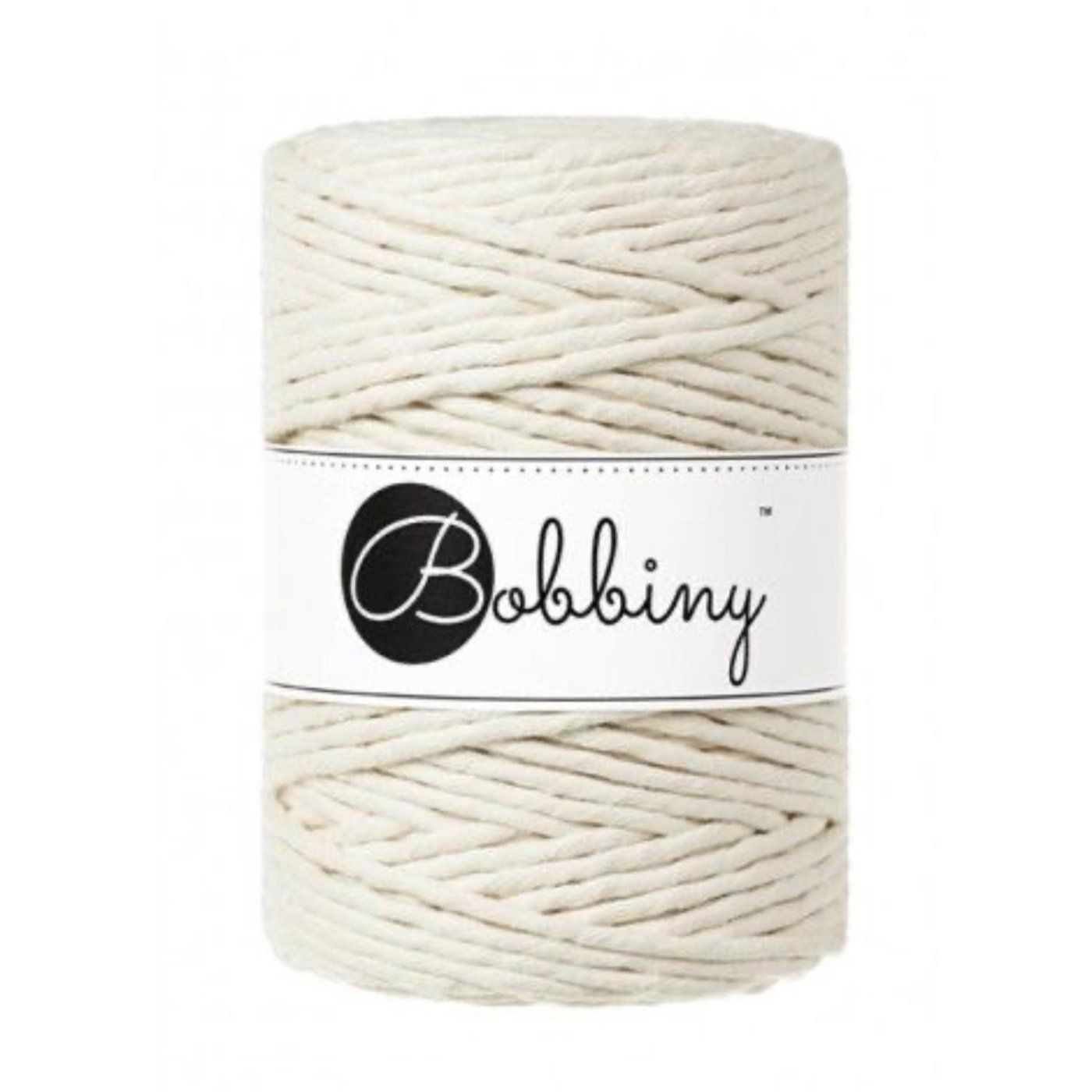 Bobbiny, Macramé točená šnúra, 5 mm, 100 m, Natural