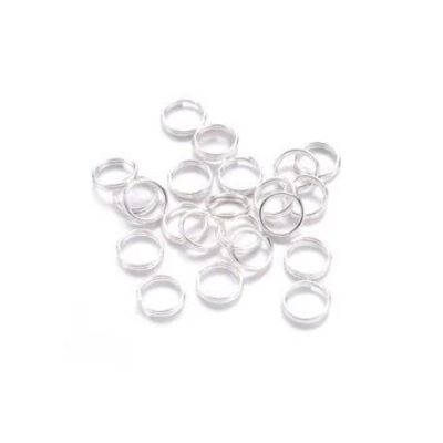 Spojovací krúžok dvojitý 6 x 0,7 mm, strieborný 10 ks