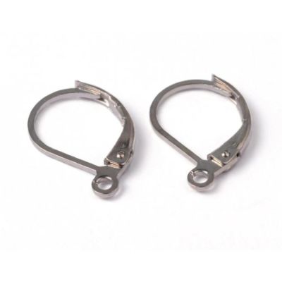 Náušnicové zapínanie s očkom 15 x 10 mm, platina, 1 pár
