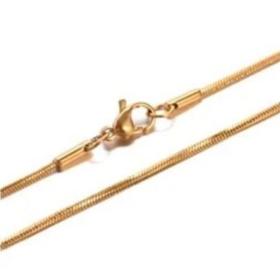 Retiazka hadia s karabínkou oceľ 0,9 mm, zlatá, dĺžka 45 cm