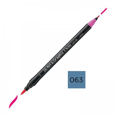 Kuretake, Art & Graphic Twin, 063 Dull Blue