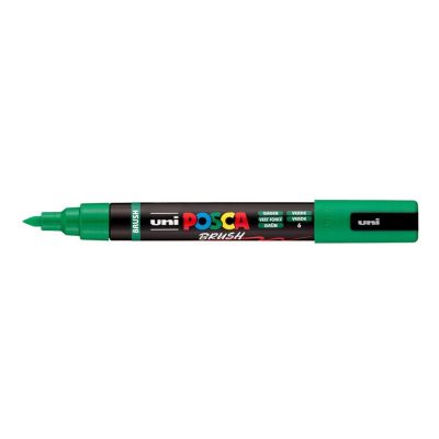 UNI POSCA fixka so štetcovým hrotom 1 - 4 mm, zelená