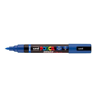 UNI POSCA fixka so štetcovým hrotom 1 - 4 mm, modrá
