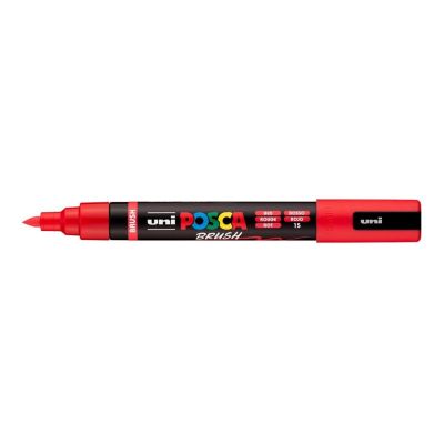 UNI POSCA fixka so štetcovým hrotom 1 - 4 mm, červená