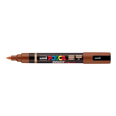 UNI POSCA fixka so štetcovým hrotom 1 - 4 mm, hnedá