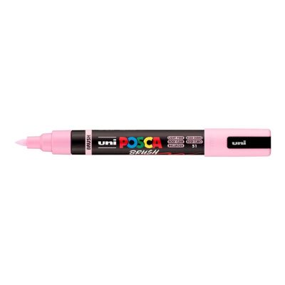 UNI POSCA fixka so štetcovým hrotom 1 - 4 mm, svetloružová