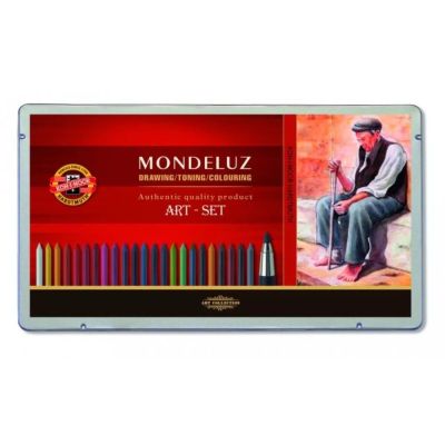 KOH-I-NOOR, súprava pasteliek MONDELUZ ART SET v plechu, 31 ks