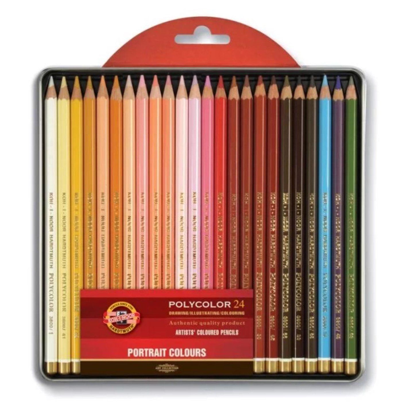 KOH-I-NOOR, sada ceruziek POLYCOLOR portrét, 24 ks v plechu
