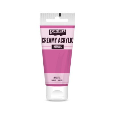 Akrylová farba krémová, metalická, magenta, 60 ml
