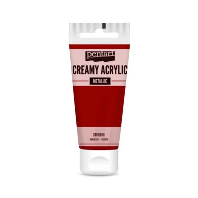 Akrylová farba krémová, metalická, bordová, 60 ml