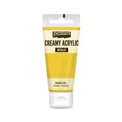 Akrylová farba krémová, metalická, baroková zlatá, 60 ml