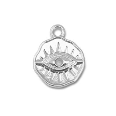 Kovový prívesok, 15 x 12 mm, Eye of Providence strieborná