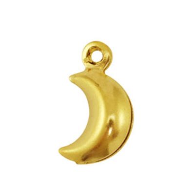 Prívesok z nerezovej ocele, 10 X 6 mm, mesiac zlatý