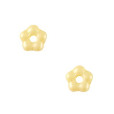 České korálky, kvetina, 5 mm, citrónová žltá