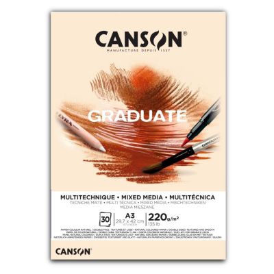 CANSON Skicár Graduate Mixed Media natural A3, 220 g, 30 listov