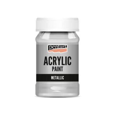 Akrylová farba 100 ml, metalická strieborná